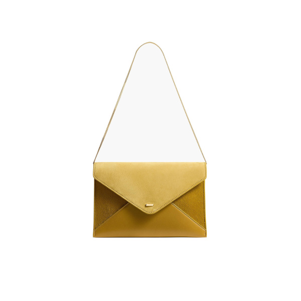 Grace Envelope Clutch in Golden Olive