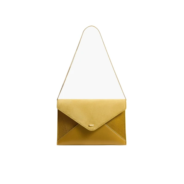 Grace Envelope Clutch in Golden Olive