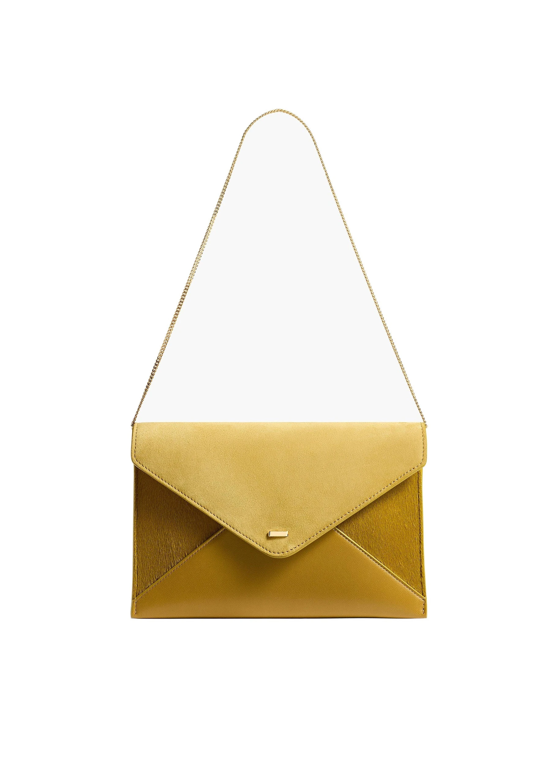 Khaite Grace Envelope Clutch in Golden Olive 0 Khaite Grace Envelope Clutch in Golden Olive | Clutch Bags | Coveti