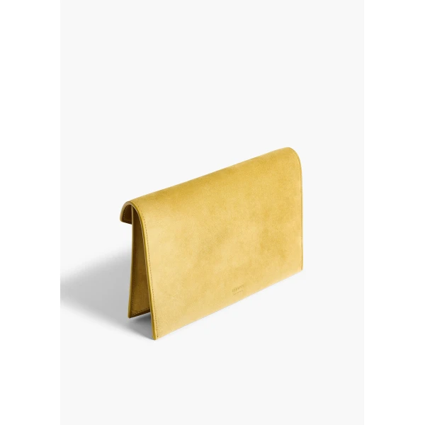 Khaite Grace Envelope Clutch in Golden Olive | Clutch Bags | Coveti