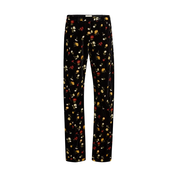 Han Pant in Black Flower Embroidery