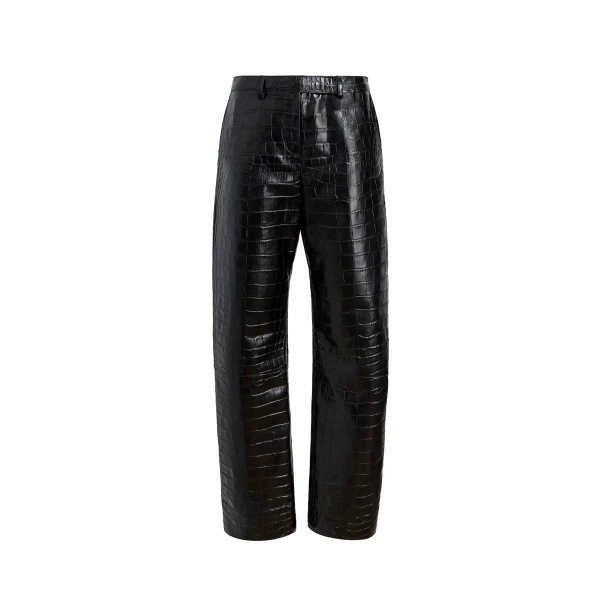 Hunter Pant in Black Croc-Embossed Leather