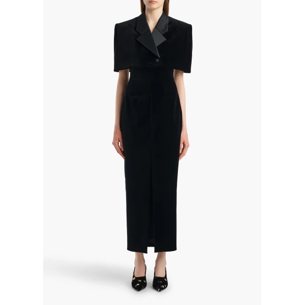 Khaite Ilora Jacket in Black Velvet | Jackets | Coveti