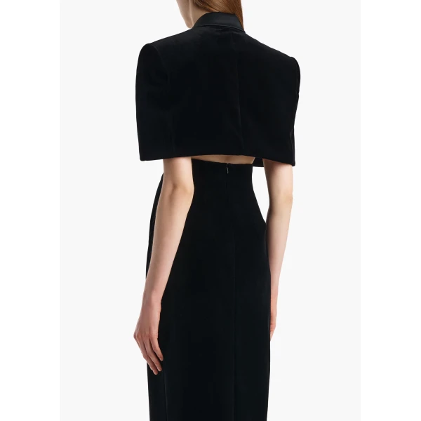 Khaite Ilora Jacket in Black Velvet | Jackets | Coveti