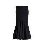 Khaite Inez Skirt in Black Crepe | Skirts | Coveti