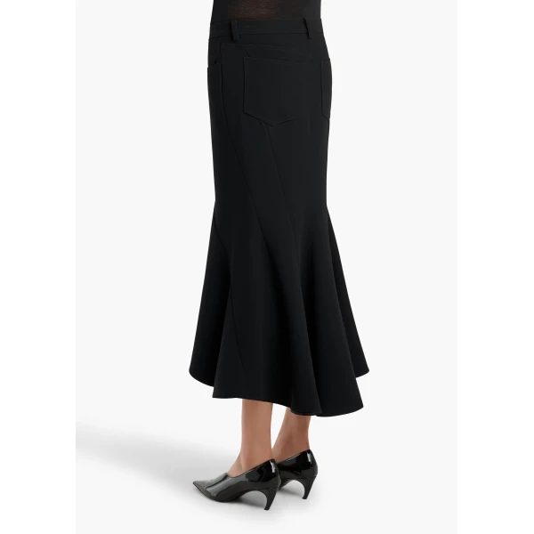 Khaite Inez Skirt in Black Crepe | Skirts | Coveti