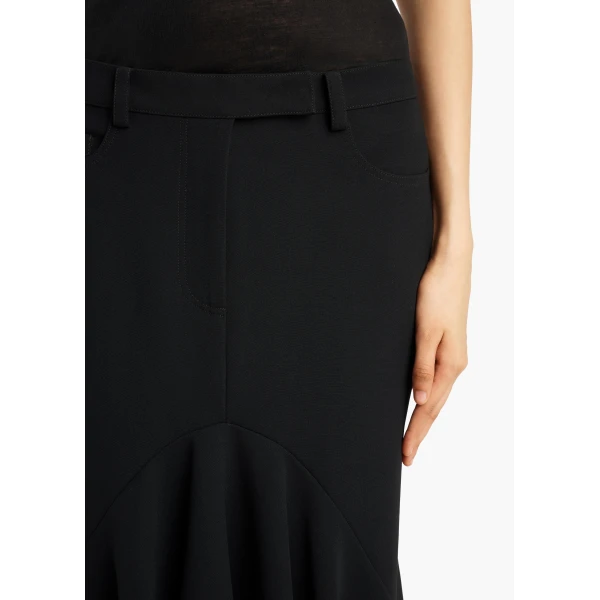Khaite Inez Skirt in Black Crepe | Skirts | Coveti