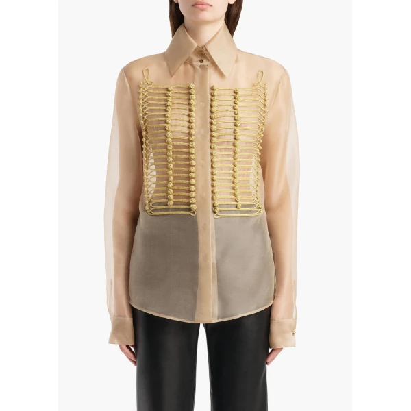 Khaite Ivy Top in Beige | Tops | Coveti