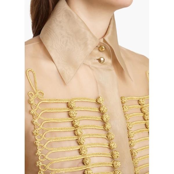 Khaite Ivy Top in Beige | Tops | Coveti