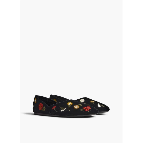 Khaite Jane Flat in Black Multi | Shoes | Coveti