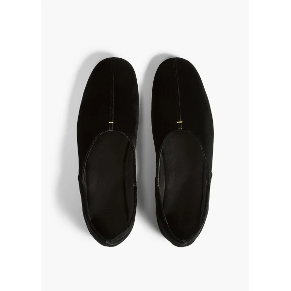 Khaite Jane Flat in Black Velvet | Shoes | Coveti