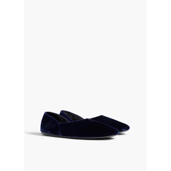 Khaite Jane Flat in Midnight Velvet | Shoes | Coveti