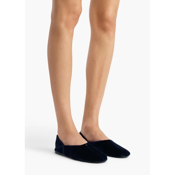 Khaite Jane Flat in Midnight Velvet | Shoes | Coveti