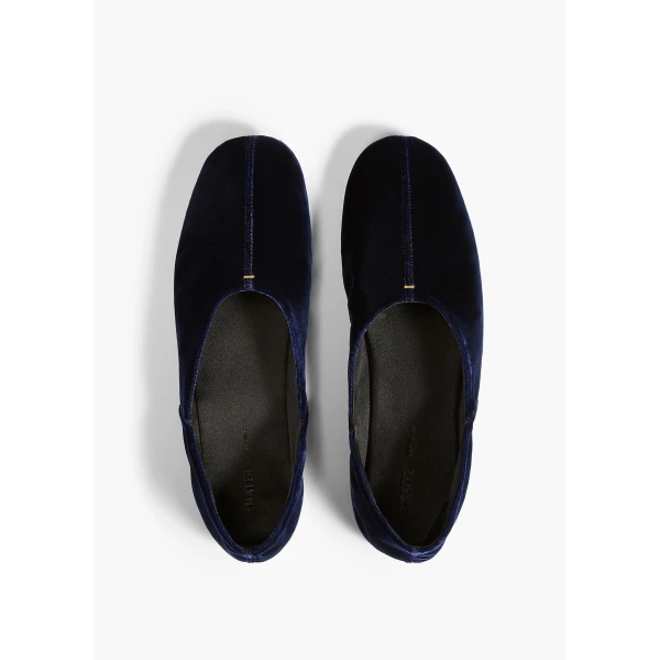 Khaite Jane Flat in Midnight Velvet | Shoes | Coveti