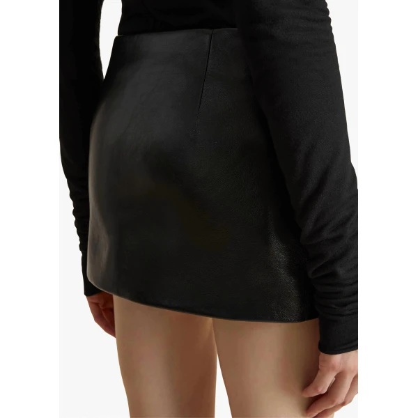 Jett Skirt in Black Leather - Image 5