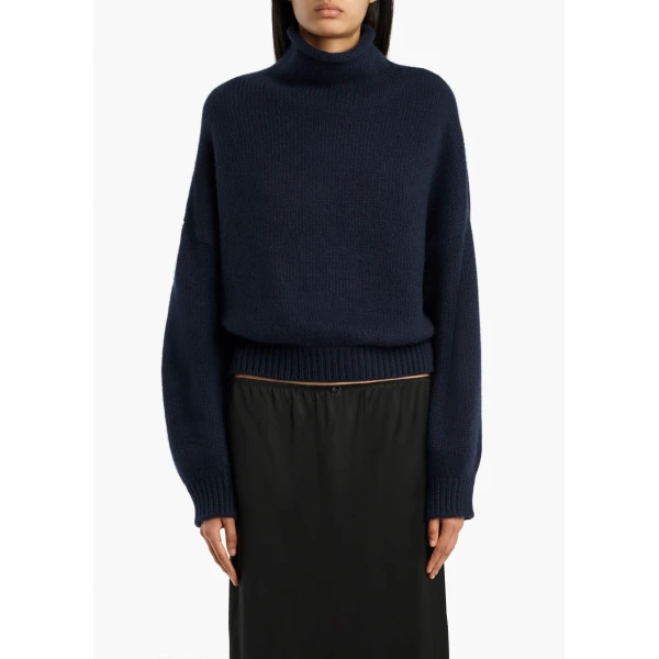 Khaite Juniper Sweater in Midnight Navy | Sweaters | Coveti