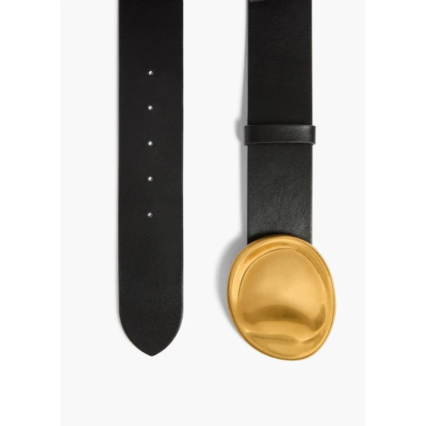 Keefe Belt in Black Leather with Gold - Image 2