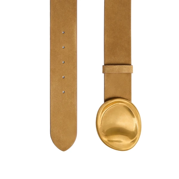 Keefe Belt in Mud Suede with Gold - Image 2