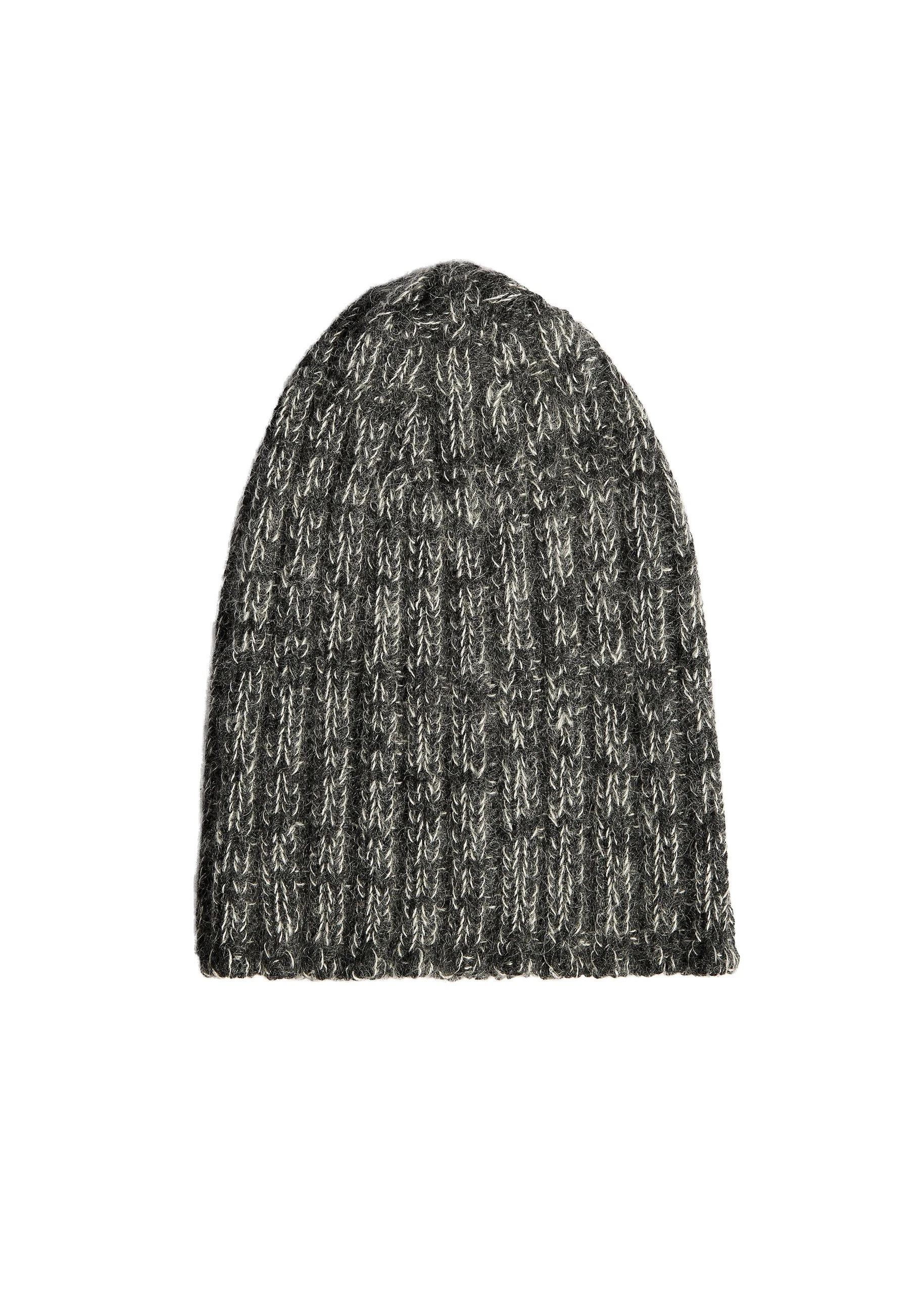 Khaite Lake Beanie in Charcoal and White Multi 0 Khaite Lake Beanie in Charcoal and White Multi | Hats | Coveti