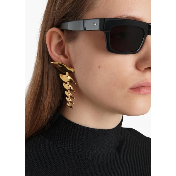 Leaf Cascading Earrings in Gold - Image 3