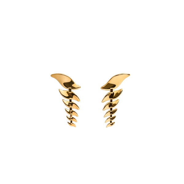 Khaite Leaf Cascading Earrings in Gold