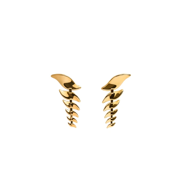 Khaite Leaf Cascading Earrings in Gold