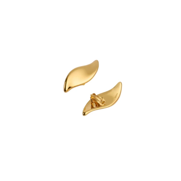 Leaf Earrings in Gold - Image 2