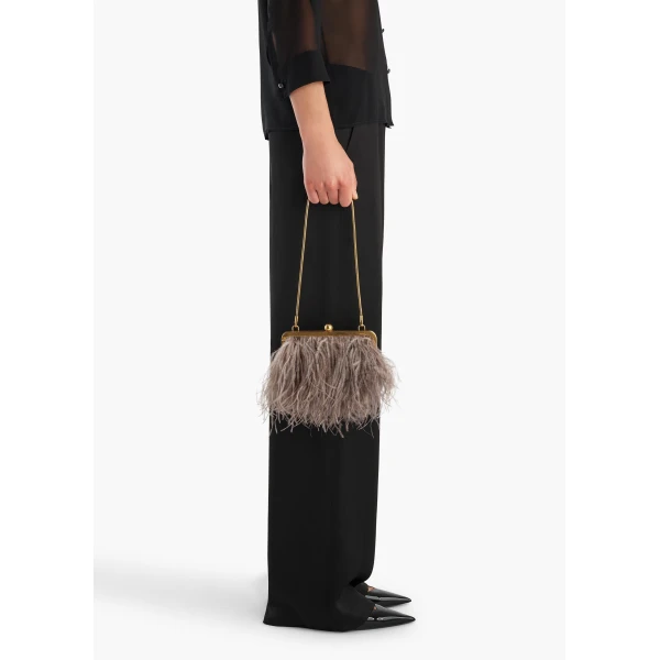 Khaite Lilith Chain Evening Bag in Dark Haze | Clutch Bags | Coveti