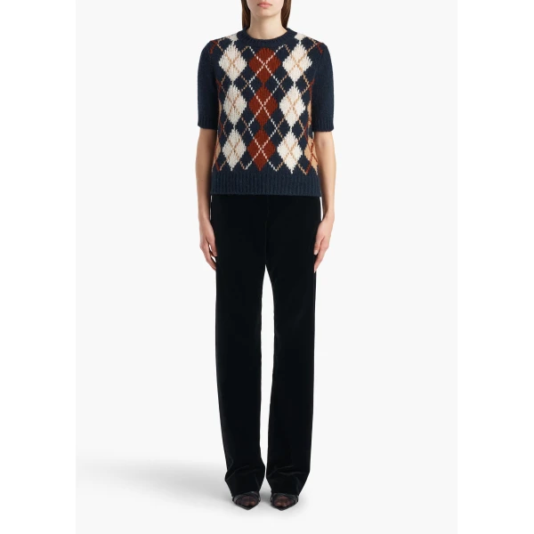 Khaite Lisa Sweater in Navy Multi | Sweaters | Coveti