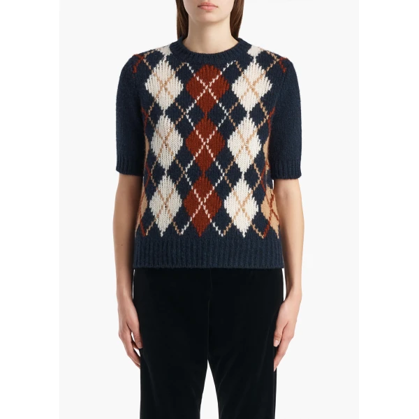 Khaite Lisa Sweater in Navy Multi | Sweaters | Coveti