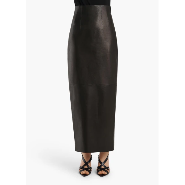 Loxley Skirt in Black Leather - Image 3