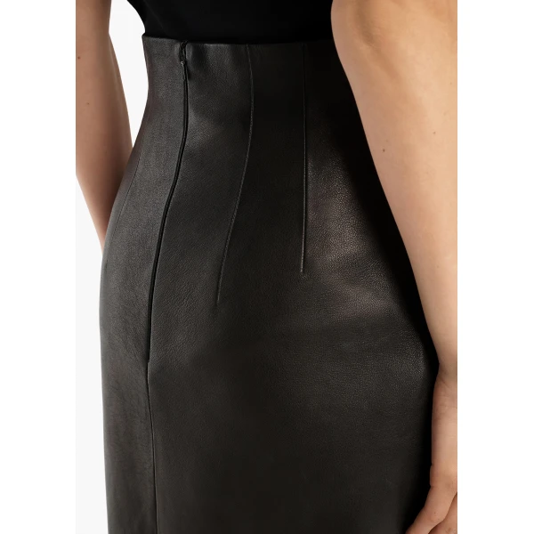 Loxley Skirt in Black Leather - Image 6