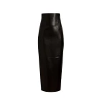 Khaite Loxley Skirt in Black Leather | Skirts | Coveti