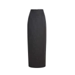 Khaite Loxley Skirt in Charcoal | Skirts | Coveti