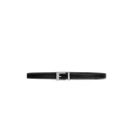 Khaite Manhattan Belt in Black Leather with Silver