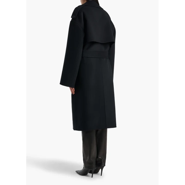 Khaite Manston Coat in Black | Coats | Coveti