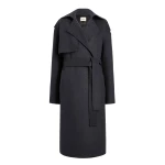 Khaite Manston Coat in Charcoal | Coats | Coveti