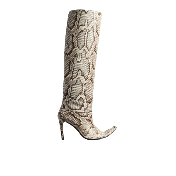 Khaite Marlene Knee-High Boot in Natural Python