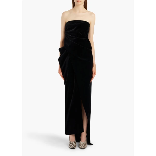 Khaite Marou Dress in Black Velvet | Dresses | Coveti