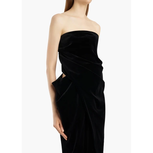 Khaite Marou Dress in Black Velvet | Dresses | Coveti