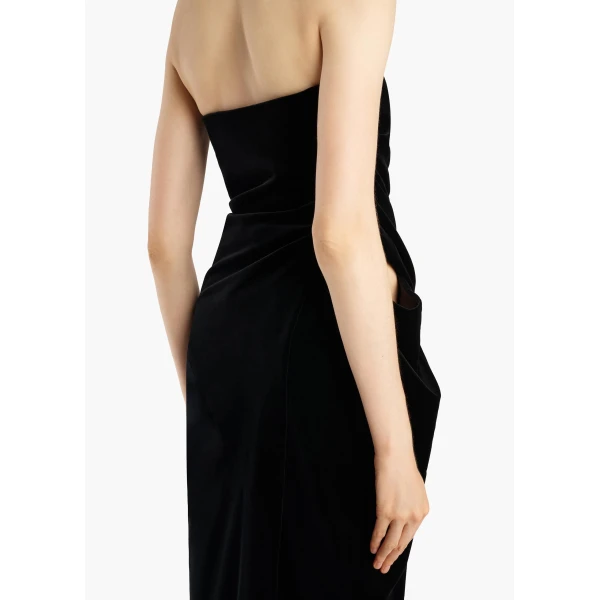 Khaite Marou Dress in Black Velvet | Dresses | Coveti