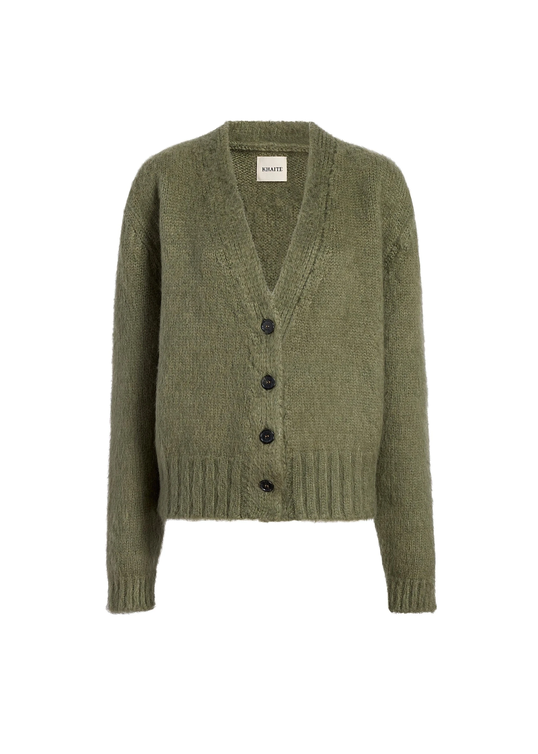 Khaite Maura Cardigan in Olive 0 Khaite Maura Cardigan in Olive | Cardigan | Coveti