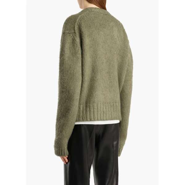 Khaite Maura Cardigan in Olive | Cardigan | Coveti