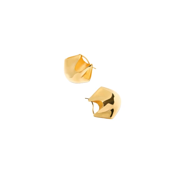 Medium Lotus Earrings in Gold - Image 4