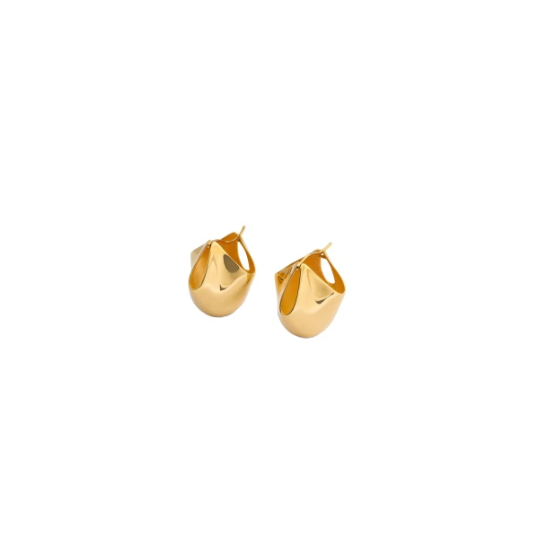Medium Lotus Earrings in Gold