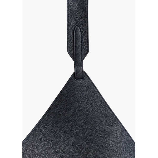 Khaite Medium Lotus Tote in Midnight Navy Pebbled Leather | Totes & Top-Handle Bags | Coveti