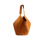 Khaite Medium Lotus Tote in Tan Suede | Totes & Top-Handle Bags | Coveti
