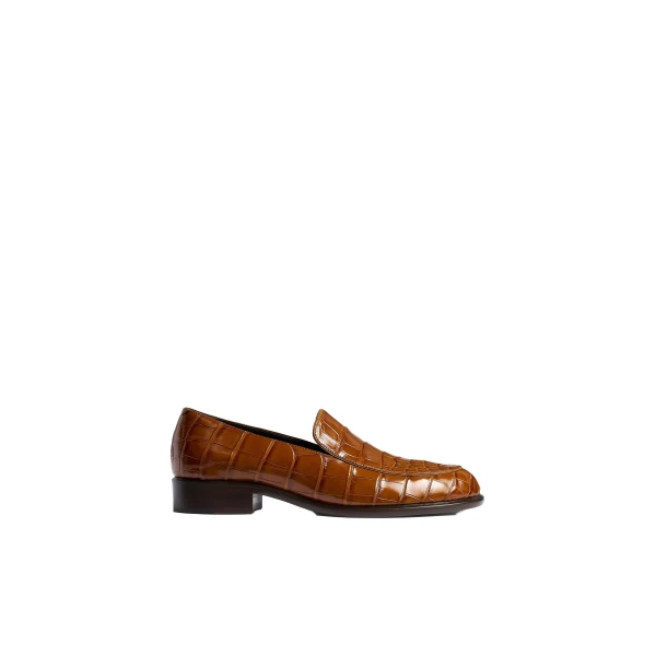 Khaite Miles Loafer in Dark Honey Alligator