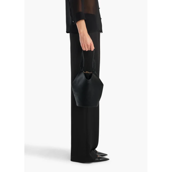 Khaite Mini Lotus Tote in Black Haircalf | Totes & Top-Handle Bags | Coveti