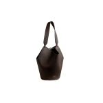 Khaite Mini Lotus Tote in Espresso Pebbled Leather | Totes & Top-Handle Bags | Coveti